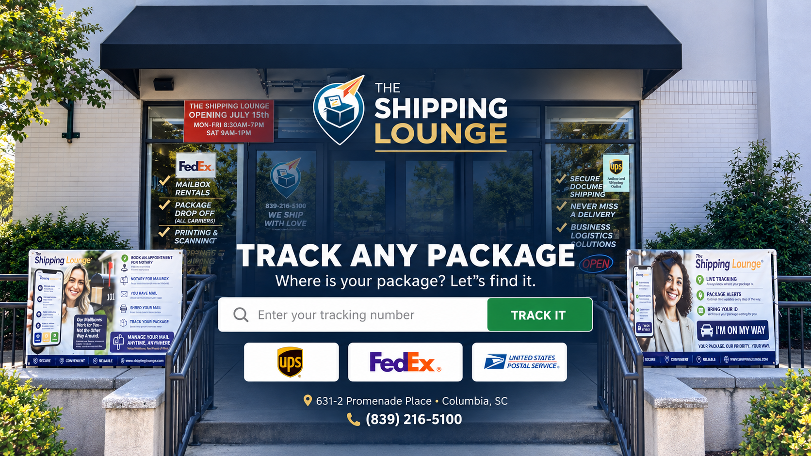 The Shipping Lounge storefront - track any package